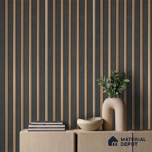 Brown Wooden Louver PN 04067 B 9.5 ft x 4.9 inch Charcoal Panel - 12 mm | Suitable for Feature Wall, TV Unit & Living Room | Width is Subjected to 5% Variation