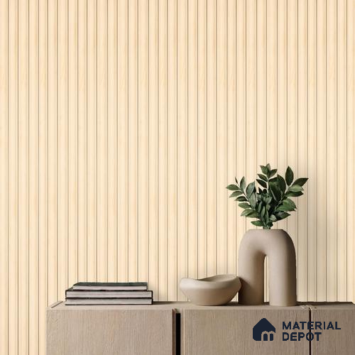 Beige Marble Louver PN 04070 B 9.5 ft x 4.9 inch Charcoal Panel - 12 mm | Suitable for Feature Wall, TV Unit & Living Room | Width is Subjected to 5% Variation
