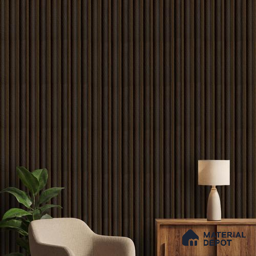 Brown Patterned Louver PN 04073 9.5 ft x 4.9 inch Charcoal Panel - 12 mm | Suitable for Feature Wall, TV Unit & Living Room | Width is Subjected to 5% Variation