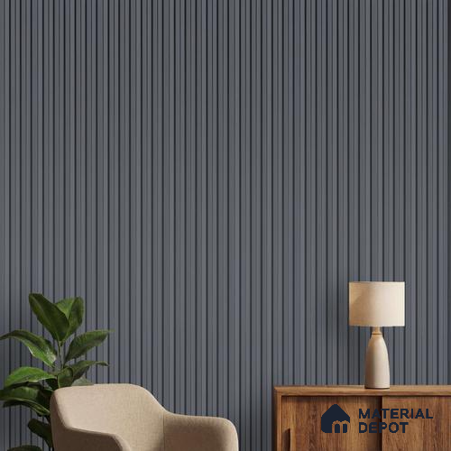 Black Plain Colour Louver PN 04612 9.5 ft x 4.7 inch Charcoal Panel - 12 mm | Suitable for Feature Wall, TV Unit & Living Room | Width is Subjected to 5% Variation