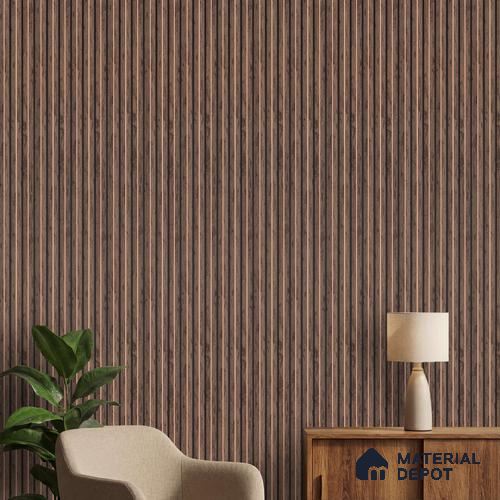 Brown Stone Louver PN 04615 9.5 ft x 4.7 inch Charcoal Panel - 12 mm | Suitable for Feature Wall, TV Unit & Living Room | Width is Subjected to 5% Variation