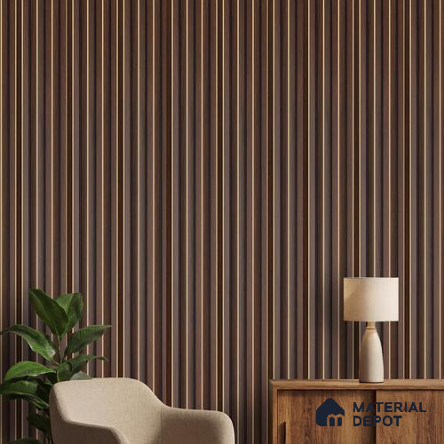 Brown Wooden Louver PN 04616 8 ft x 4.7 inch Charcoal Panel - 12 mm | Suitable for Feature Wall, TV Unit & Living Room | Width is Subjected to 5% Variation
