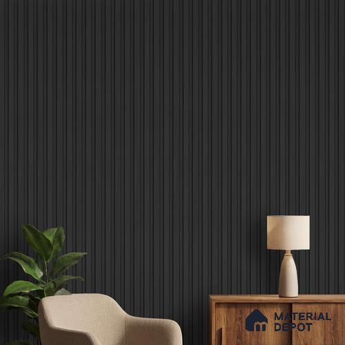 Black Plain Colour Louver PN 04648 9.5 ft x 4.7 inch Charcoal Panel - 12 mm | Suitable for Feature Wall, TV Unit & Living Room | Width is Subjected to 5% Variation