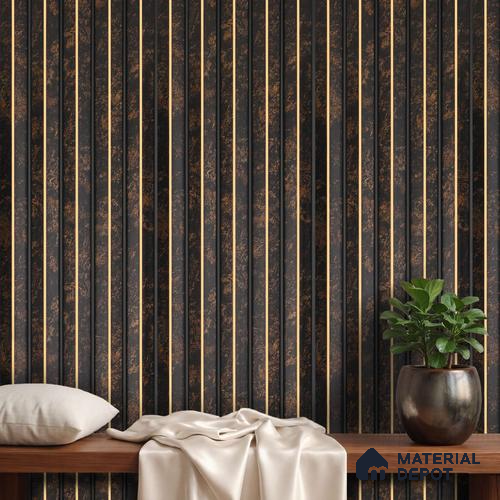 Brown Patterned Louver PN 05102 9 ft x 6.6 inch Charcoal Panel - 12 mm | Suitable for Feature Wall, TV Unit & Living Room | Width is Subjected to 5% Variation