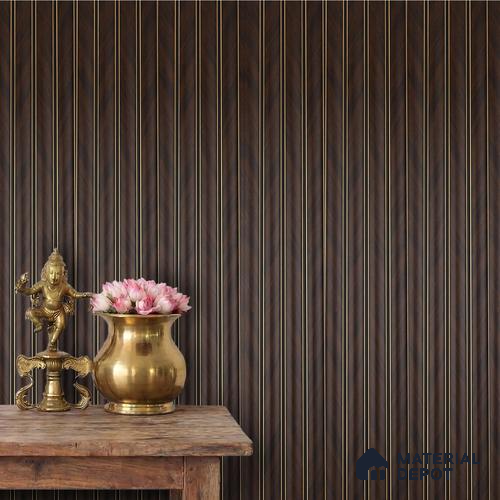 Brown Wooden Louver PN 05752 9.5 ft x 7.8 inch Charcoal Panel - 12 mm | Suitable for Feature Wall, TV Unit & Living Room | Width is Subjected to 5% Variation