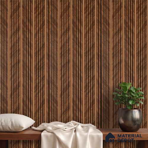 Brown Wooden Louver PN 05782 9.5 ft x 7.8 inch Charcoal Panel - 12 mm | Suitable for Feature Wall, TV Unit & Living Room | Width is Subjected to 5% Variation