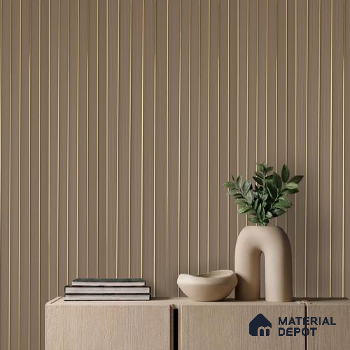 Brown Plain Colour Louver PN 05786 9.5 ft x 7.8 inch Charcoal Panel - 12 mm | Suitable for Feature Wall, TV Unit & Living Room | Width is Subjected to 5% Variation