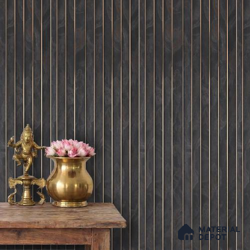 Grey Marble Louver PN 05787 9.5 ft x 7.8 inch Charcoal Panel - 12 mm | Suitable for Feature Wall, TV Unit & Living Room | Width is Subjected to 5% Variation