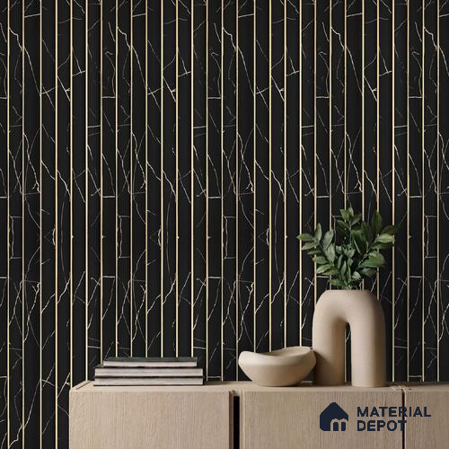 Black Marble Louver PN 05788 9.5 ft x 7.8 inch Charcoal Panel - 12 mm | Suitable for Feature Wall, TV Unit & Living Room | Width is Subjected to 5% Variation