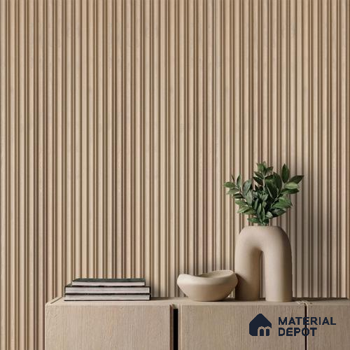Gold Plain Colour Louver PN 05986 8 ft x 3.8 inch Charcoal Panel - 7 mm | Suitable for Feature Wall, TV Unit & Living Room | Width is Subjected to 5% Variation
