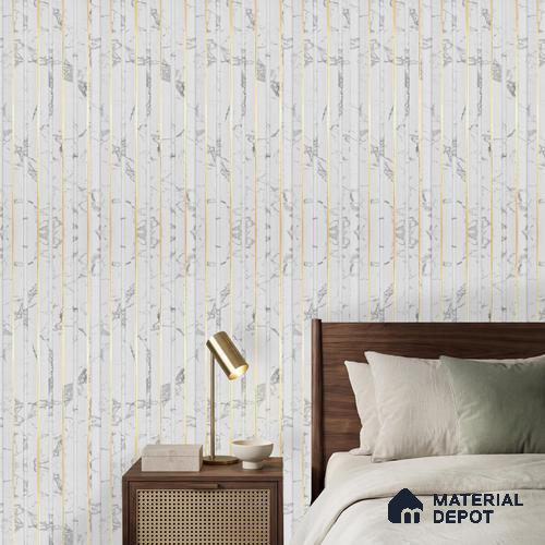 White Marble Louver PN 06040 8 ft x 4.9 inch Charcoal Panel - 12 mm | Suitable for Feature Wall, TV Unit & Living Room | Width is Subjected to 5% Variation