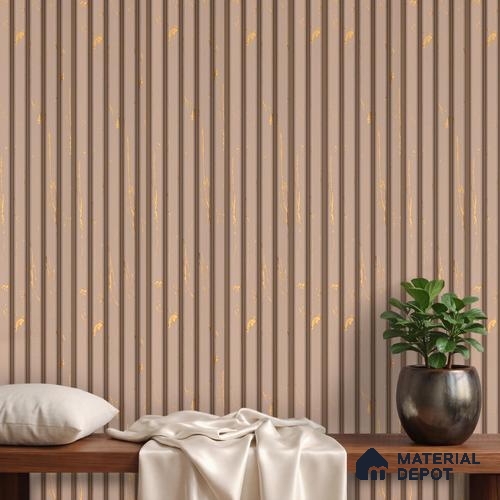 Beige Marble Louver PN 06155 9.5 ft x 7.8 inch Charcoal Panel - 12 mm | Suitable for Feature Wall, TV Unit & Living Room | Width is Subjected to 5% Variation