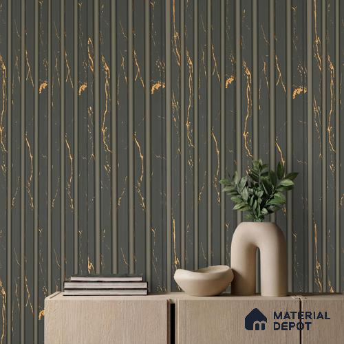 Grey Marble Louver PN 06159 9.5 ft x 7.8 inch Charcoal Panel - 12 mm | Suitable for Feature Wall, TV Unit & Living Room | Width is Subjected to 5% Variation