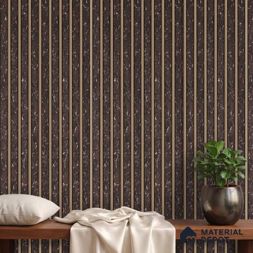 Brown Marble Louver PN 06161 9.5 ft x 7.8 inch Charcoal Panel - 12 mm | Suitable for Feature Wall, TV Unit & Living Room | Width is Subjected to 5% Variation