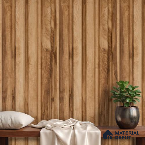 Brown Wooden Louver PN 06162 9.5 ft x 7.8 inch Charcoal Panel - 12 mm | Suitable for Feature Wall, TV Unit & Living Room | Width is Subjected to 5% Variation