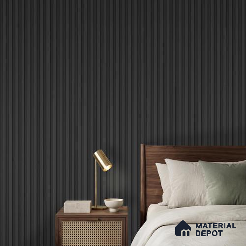 Black Plain Colour Louver PN 06239 9.5 ft x 4.7 inch Charcoal Panel - 12 mm | Suitable for Feature Wall, TV Unit & Living Room | Width is Subjected to 5% Variation