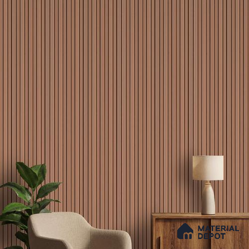Brown Plain Colour Louver PN 06241 9.5 ft x 4.7 inch Charcoal Panel - 12 mm | Suitable for Feature Wall, TV Unit & Living Room | Width is Subjected to 5% Variation