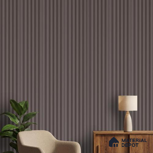 Brown Plain Colour Louver PN 06259 9.5 ft x 4.7 inch Charcoal Panel - 12 mm | Suitable for Feature Wall, TV Unit & Living Room | Width is Subjected to 5% Variation
