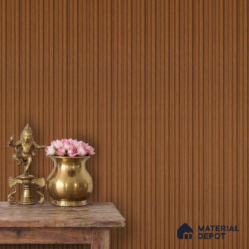 Brown Wooden Louver PN 06270 9.5 ft x 4.7 inch Charcoal Panel - 12 mm | Suitable for Feature Wall, TV Unit & Living Room | Width is Subjected to 5% Variation