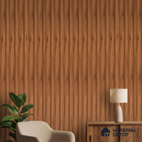 Brown Wooden Louver PN 06271 9.5 ft x 4.7 inch Charcoal Panel - 12 mm | Suitable for Feature Wall, TV Unit & Living Room | Width is Subjected to 5% Variation