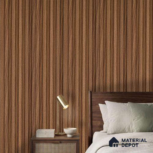 Brown Wooden Louver PN 06274 B 9.5 ft x 4.7 inch Charcoal Panel - 12 mm | Suitable for Feature Wall, TV Unit & Living Room | Width is Subjected to 5% Variation