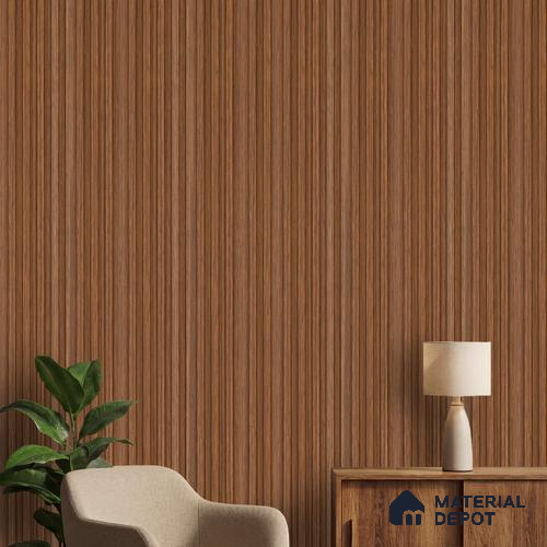 Brown Wooden Louver PN 06276 9.5 ft x 4.7 inch Charcoal Panel - 12 mm | Suitable for Feature Wall, TV Unit & Living Room | Width is Subjected to 5% Variation