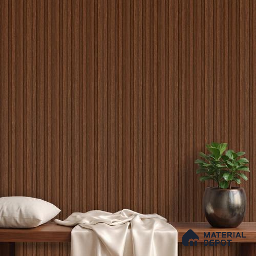Brown Wooden Louver PN 06277 9.5 ft x 4.7 inch Charcoal Panel - 12 mm | Suitable for Feature Wall, TV Unit & Living Room | Width is Subjected to 5% Variation