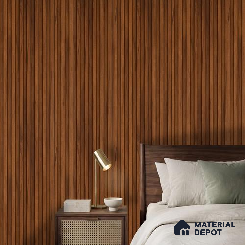 Brown Wooden Louver PN 06290 B 9.5 ft x 4.7 inch Charcoal Panel - 12 mm | Suitable for Feature Wall, TV Unit & Living Room | Width is Subjected to 5% Variation