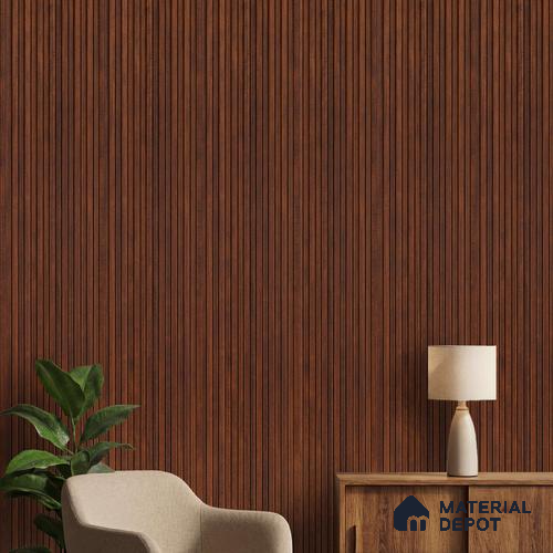Brown Wooden Louver PN 06291 9.5 ft x 4.7 inch Charcoal Panel - 12 mm | Suitable for Feature Wall, TV Unit & Living Room | Width is Subjected to 5% Variation