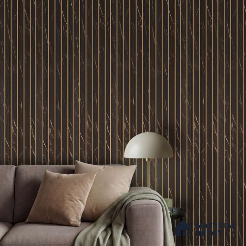 Brown Marble Look Charcoal Louver/Panel 8 ft x 4.7 inch - 12 mm | Ideal for Living Room, TV Unit, Bedroom, Feature Wall, Office | PN 06297 | Width is Subjected to 5% Variation