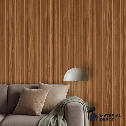 Brown Wooden Louver PN 06298 9.5 ft x 9.4 inch Charcoal Panel - 12 mm | Suitable for Feature Wall, TV Unit & Living Room | Width is Subjected to 5% Variation