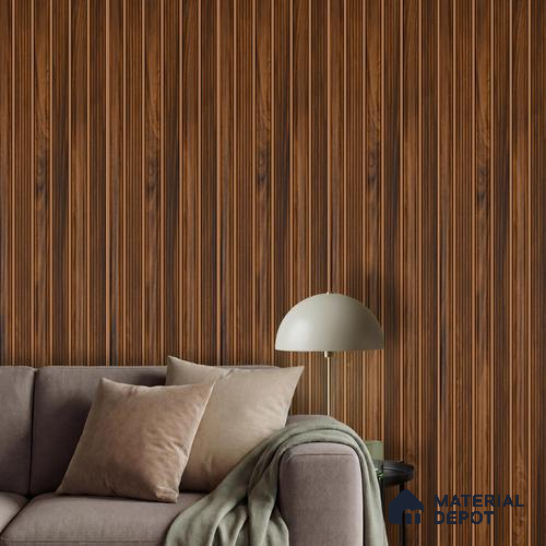 Brown Wooden Louver PN 06299 9.5 ft x 9.4 inch Charcoal Panel - 12 mm | Suitable for Feature Wall, TV Unit & Living Room | Width is Subjected to 5% Variation
