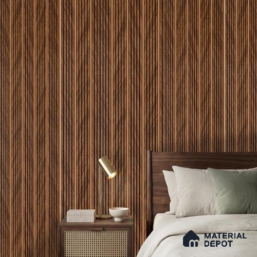 Brown Wooden Look Charcoal Louver/Panel 9.5 ft x 4.7 inch - 12 mm | Ideal for Living Room, TV Unit, Bedroom, Feature Wall, Office | PN 06542 | Width is Subjected to 5% Variation