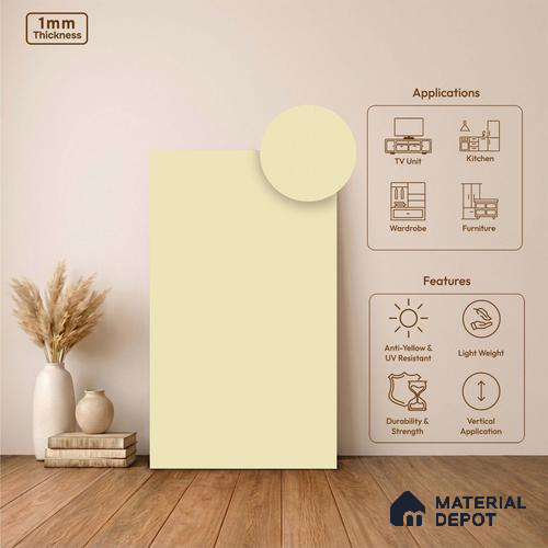 White Fabric Look LM 24401  8 ft x 4 ft Texture Finish Decorative Laminate - 1 mm | Suitable for TV Unit, Wardrobe, Kitchen Cabinets