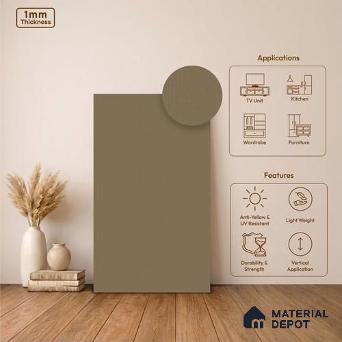 Brown Fabric Look LM 24403  8 ft x 4 ft Texture Finish Decorative Laminate - 1 mm | Suitable for TV Unit, Wardrobe, Kitchen Cabinets