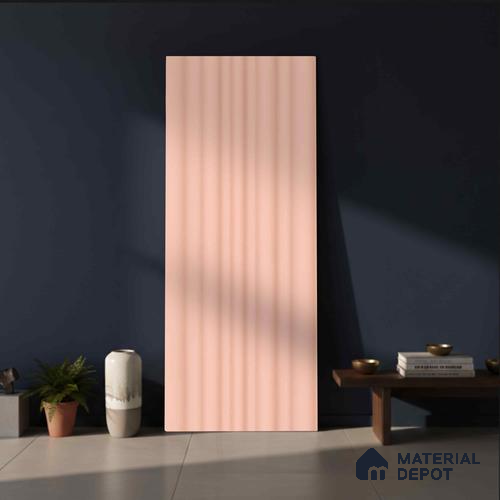 Pink Plain Colour Louver PN 00516 9.5 ft x 4.8 inch Charcoal Panel - 12 mm | Suitable for Feature Wall, TV Unit & Living Room | Width is Subjected to 5% Variation