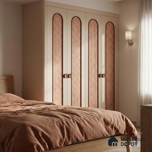 Brown Digital look LM 23941 Kutchkala Lippan Art 8 ft x 4 ft Texture Finish Decorative Laminate - 1.25 mm | Suitable for Living room,TV Unit, Highlighter Wall, Wardrobe, Feature Wall