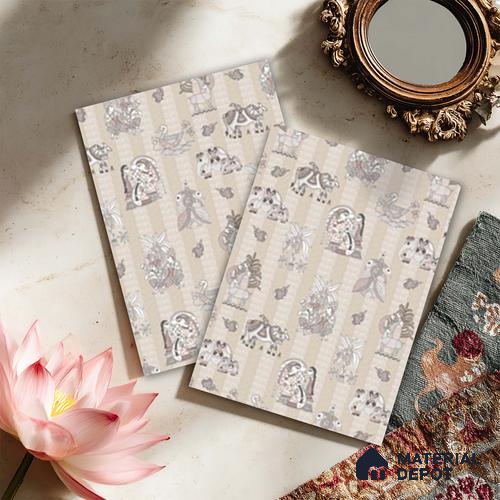 Beige Digital look LM 23946 Madhuvan Madhubani 8 ft x 4 ft Texture Finish Decorative Laminate - 1 mm | Suitable for Living room,TV Unit, Highlighter Wall, Wardrobe, Feature Wall