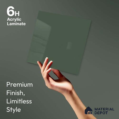 LM 23640 8 ft x 4 ft Solid Plain High Gloss Finish Acrylic Laminate - 1.5 mm | Suitable for Living Room, Kitchen, Office | Matching Edgeband Code EB 122143