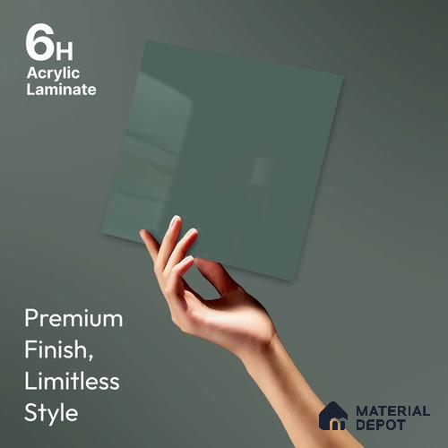 LM 23641 8 ft x 4 ft Solid Plain High Gloss Finish Acrylic Laminate - 1.5 mm | Suitable for Living Room, Kitchen, Office | Matching Edgeband Code EB 122144