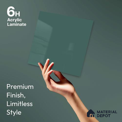 LM 23642 8 ft x 4 ft Solid Plain High Gloss Finish Acrylic Laminate - 1.5 mm | Suitable for Living Room, Kitchen, Office | Matching Edgeband Code EB 122146
