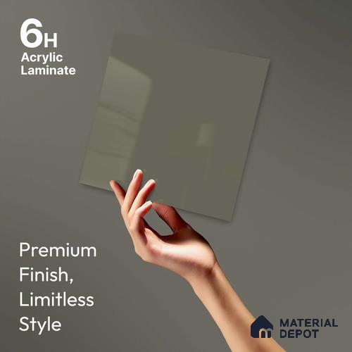 LM 23643 8 ft x 4 ft Solid Plain High Gloss Finish Acrylic Laminate - 1.5 mm | Suitable for Living Room, Kitchen, Office | Matching Edgeband Code EB 11106