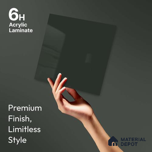 LM 23644 8 ft x 4 ft Solid Plain High Gloss Finish Acrylic Laminate - 1.5 mm | Suitable for Living Room, Kitchen, Office | Matching Edgeband Code EB 11108
