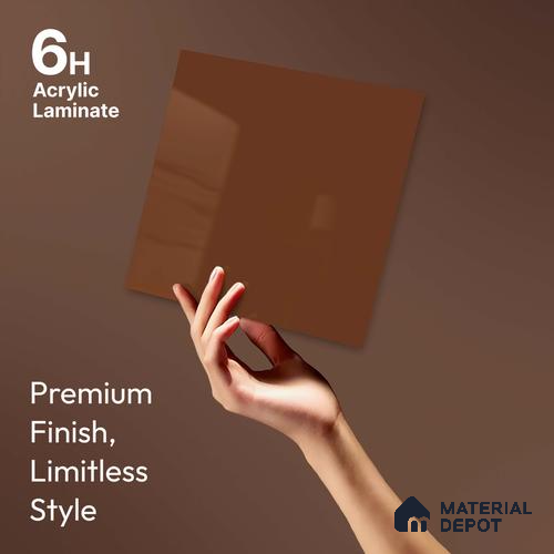 LM 23646 8 ft x 4 ft Solid Plain High Gloss Finish Acrylic Laminate - 1.5 mm | Suitable for Living Room, Kitchen, Office | Matching Edgeband Code EB 11114