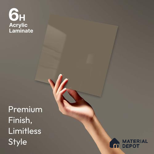 LM 23648 8 ft x 4 ft Solid Plain High Gloss Finish Acrylic Laminate - 1.5 mm | Suitable for Living Room, Kitchen, Office | Matching Edgeband Code EB 12109