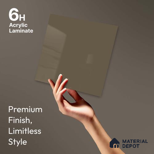 LM 23652 8 ft x 4 ft Solid Plain High Gloss Finish Acrylic Laminate - 1.5 mm | Suitable for Living Room, Kitchen, Office | Matching Edgeband Code EB 1110