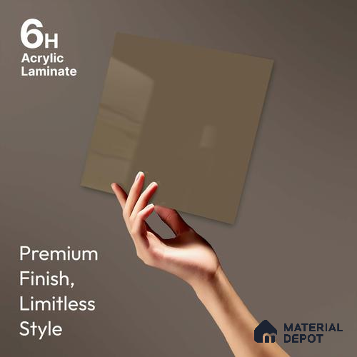LM 23653 8 ft x 4 ft Solid Plain High Gloss Finish Acrylic Laminate - 1.5 mm | Suitable for Living Room, Kitchen, Office | Matching Edgeband Code EB 1112
