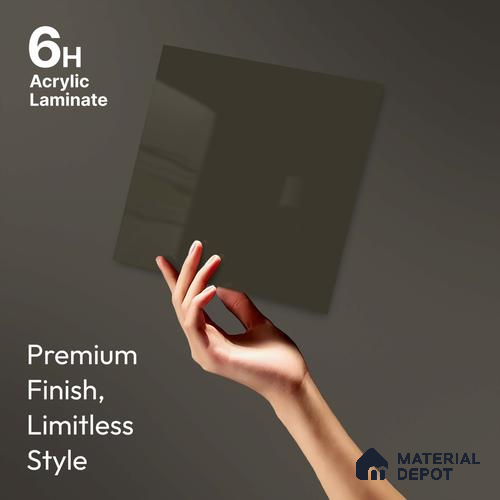 LM 23654 8 ft x 4 ft Solid Plain High Gloss Finish Acrylic Laminate - 1.5 mm | Suitable for Living Room, Kitchen, Office | Matching Edgeband Code EB 1113