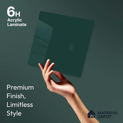 LM 23655 8 ft x 4 ft Solid Plain High Gloss Finish Acrylic Laminate - 1.5 mm | Suitable for Living Room, Kitchen, Office | Matching Edgeband Code EB 1115