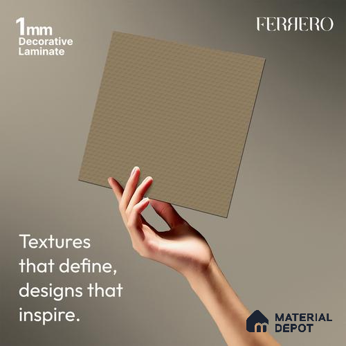 Beige Abstract look Ferrero 1E246 HCO Warm Taupe Beige 8 ft x 4 ft Honey Comb Finish Decorative Laminate - 1 mm | Matching E3 Edgeband Code - (1046)